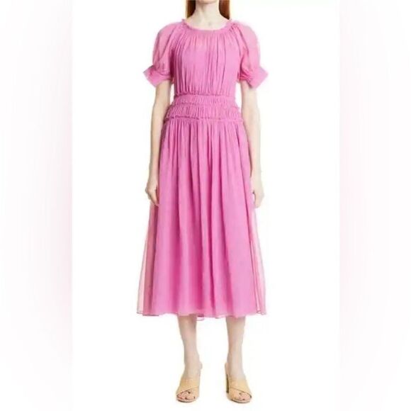 Rebecca Taylor NWT Chiffon Pleated Split Short Sleeve
Midi Orchid 4 MSRP $495 - Picture 3 of 10